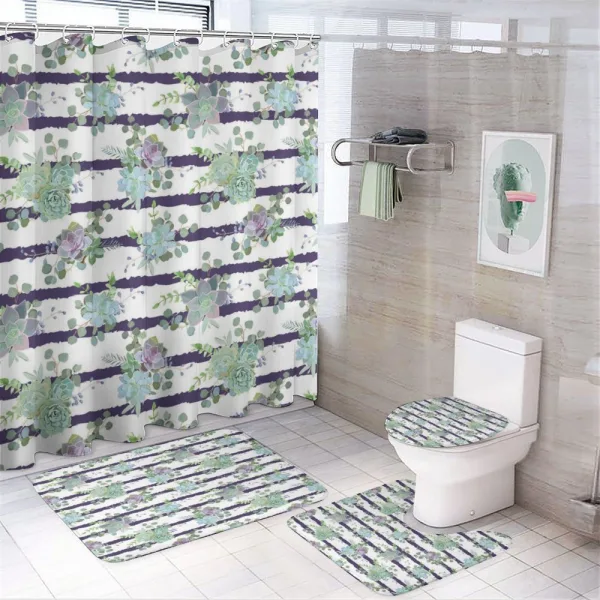 Natural Cactus Pattern on a shower curtain