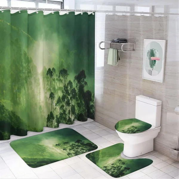 Nevada Foggy Forest on a shower curtain