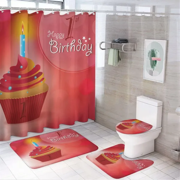 Party Cupcake Candle on a shower curtain