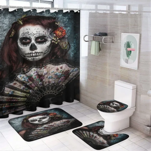 Skull Scary Mask on a shower curtain