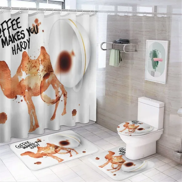 Spilled Hot Beverage on a shower curtain