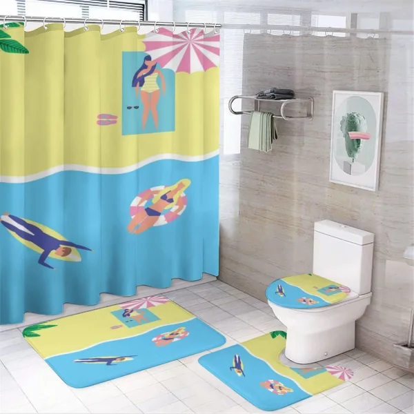 Summer Holiday People on a shower curtain