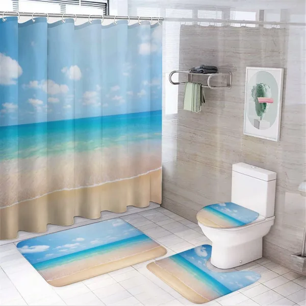 Tropical Sea Coast Sky on a shower curtain