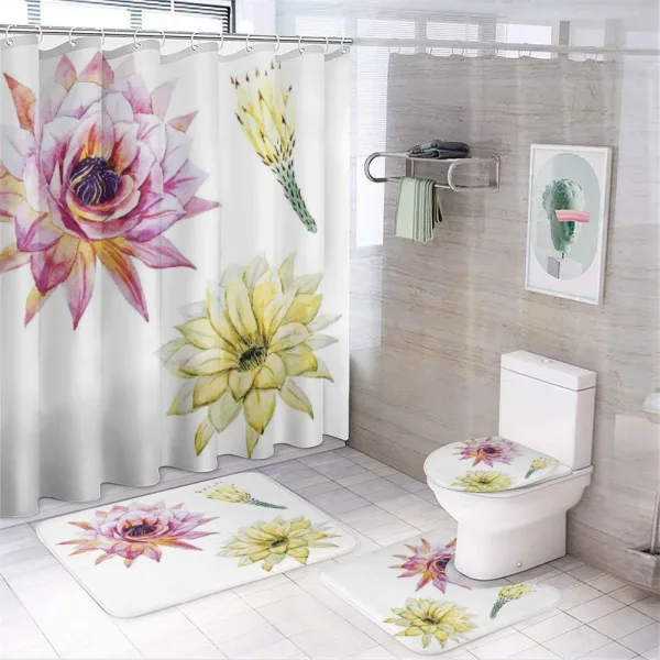 Watercolored Flowers on a shower curtain