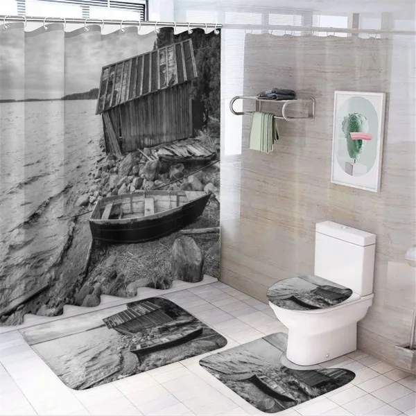 Fishing Boat on a shower curtain