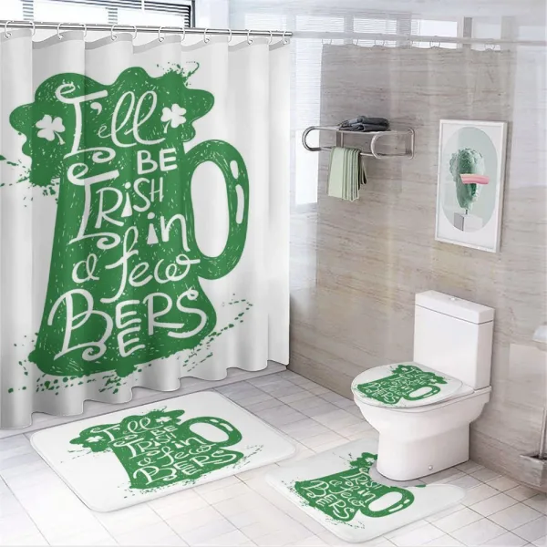 Funny Words on Beer Mug on a shower curtain