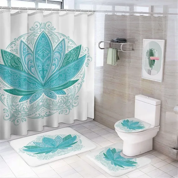 Mehndi Lotus on a shower curtain
