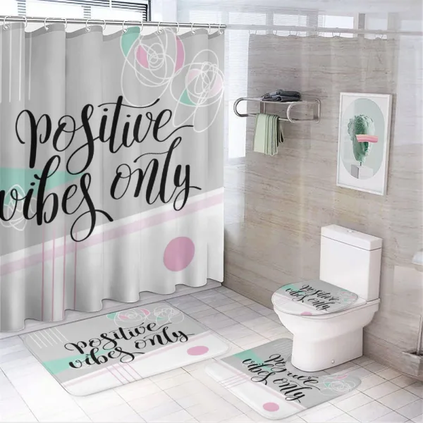 Positive Vibes Only on a shower curtain