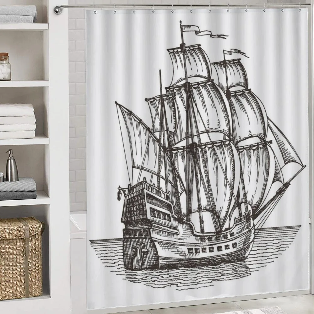 Retro Ship on Water — Detail 4