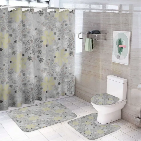 Style Yellow Flower on a shower curtain