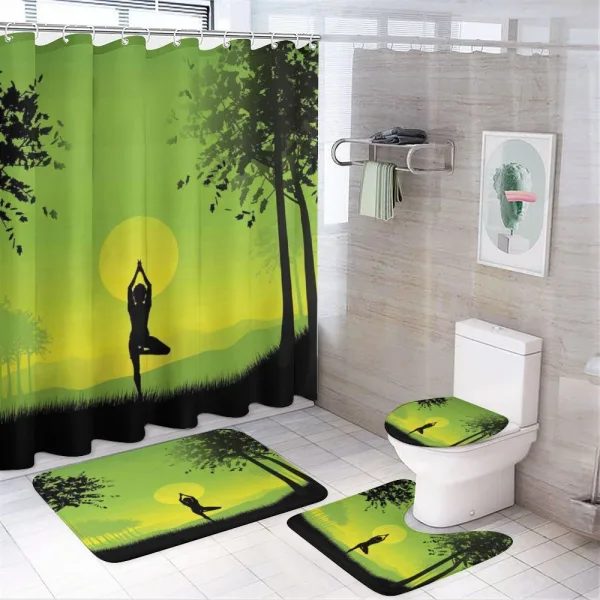 Sunset Sky in Forest on a shower curtain