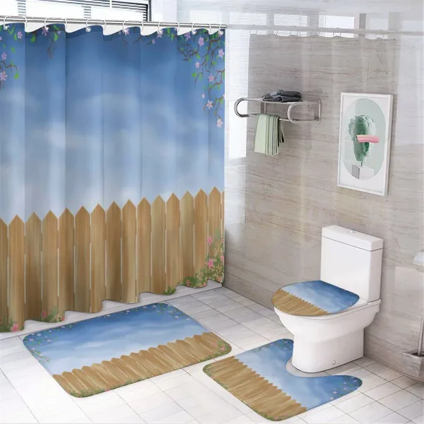 Swiled Spring Season on a shower curtain