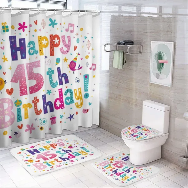 Teenage Girl Birthday on a shower curtain