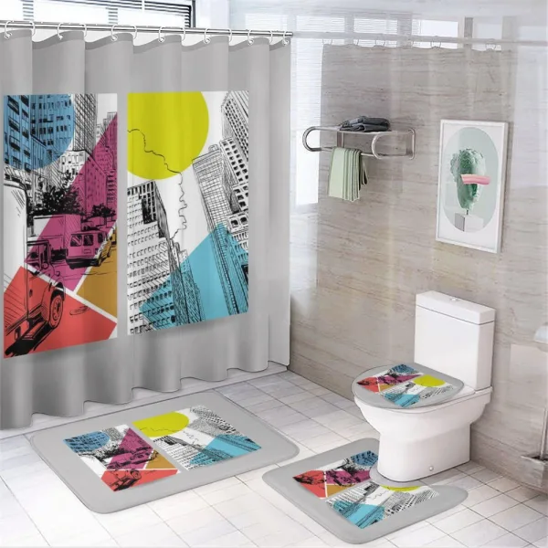 Urban Illustration Trucks on a shower curtain