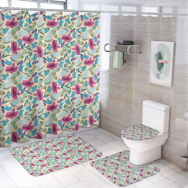 Woman Shoes Feminine Doodle on a shower curtain