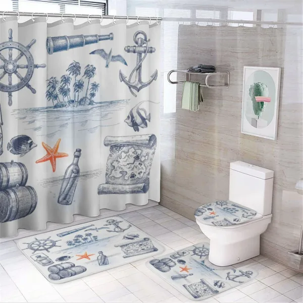 Adventure Tropical Island on a shower curtain