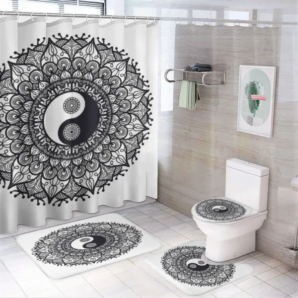 Bohemian Mendi Art on a shower curtain