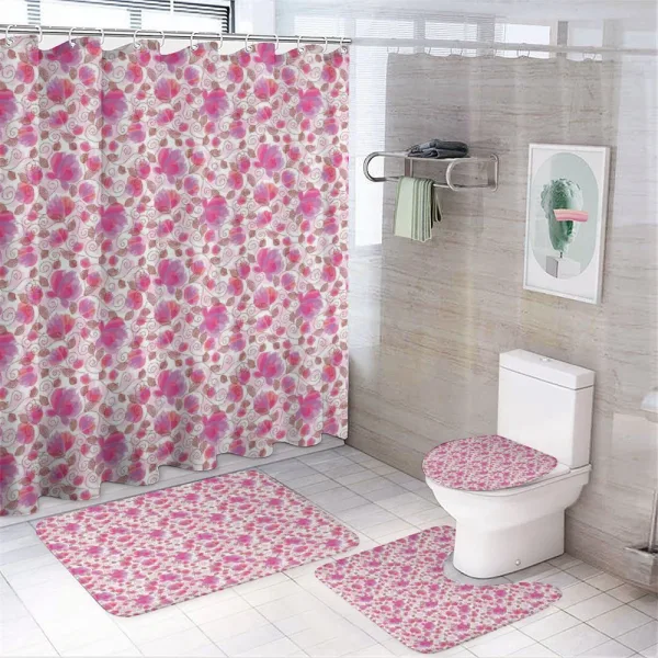 Botanical Watercolors on a shower curtain