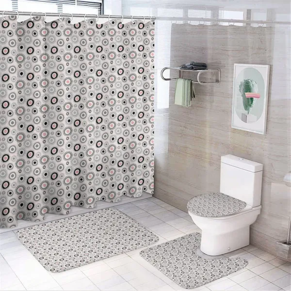 Circlular Doodles on a shower curtain