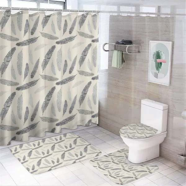 Composition of Quills on a shower curtain