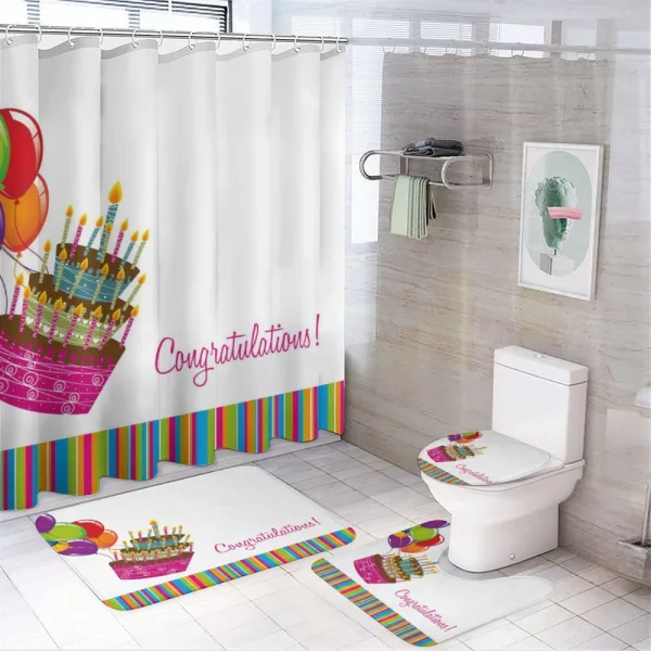 Congratulations Cake on a shower curtain