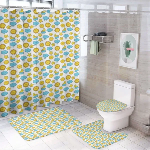Day and Night Cycle Fun on a shower curtain