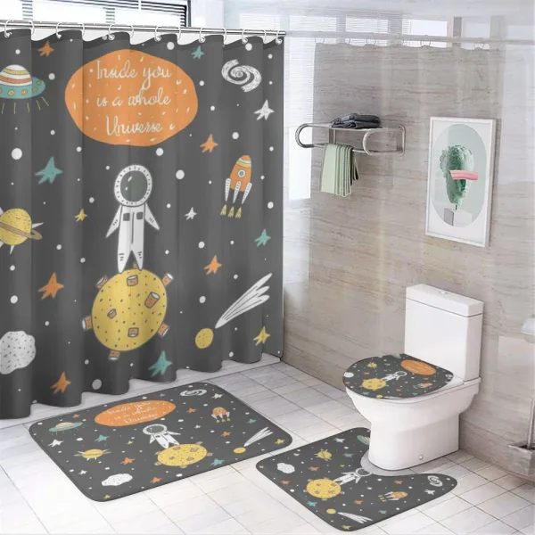 Doodle Astronaut on a shower curtain