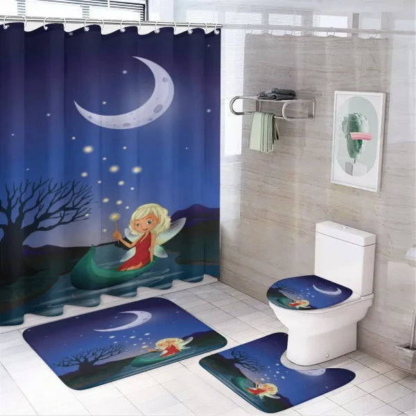Elf Pixie Sitting on Boat on a shower curtain