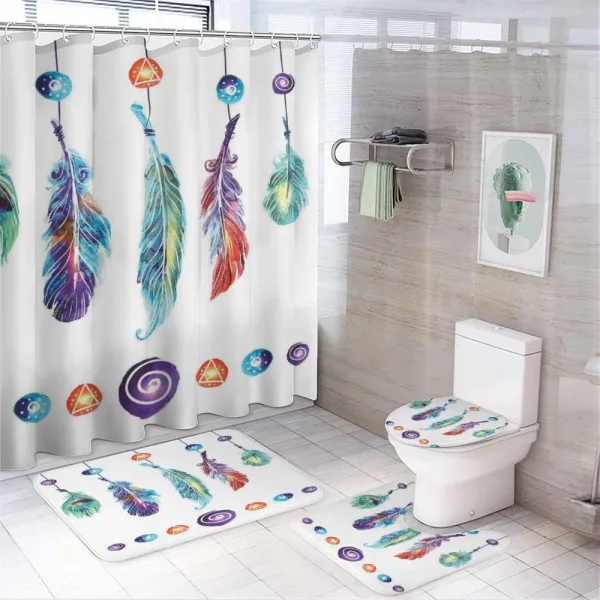 Feather Hippie on a shower curtain