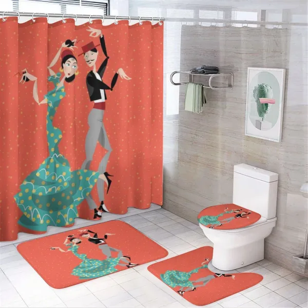 Flamenco Dancers Couple on a shower curtain