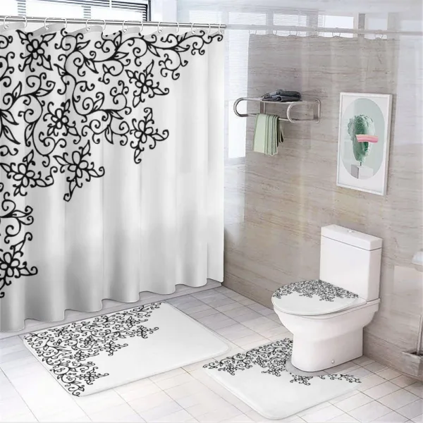 Floral Vignette Design on a shower curtain