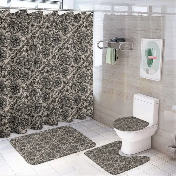 Flowers Butterflies Lace on a shower curtain