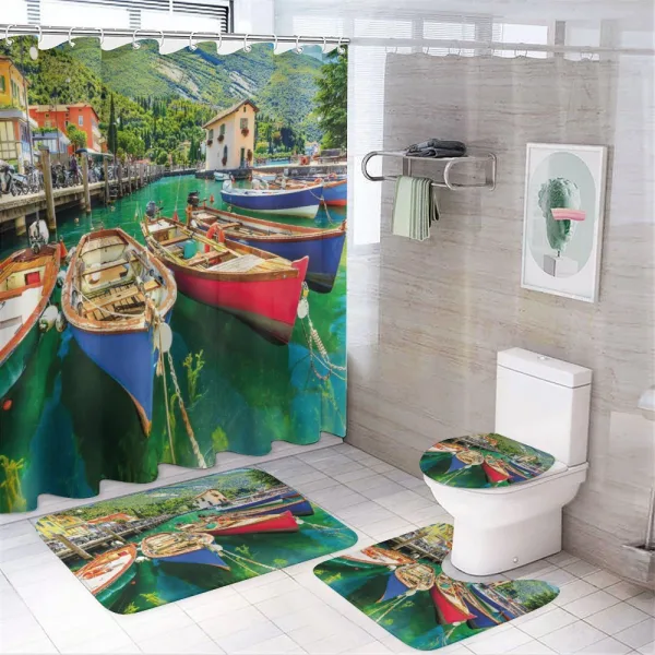 Garda Torbole Town Photo on a shower curtain