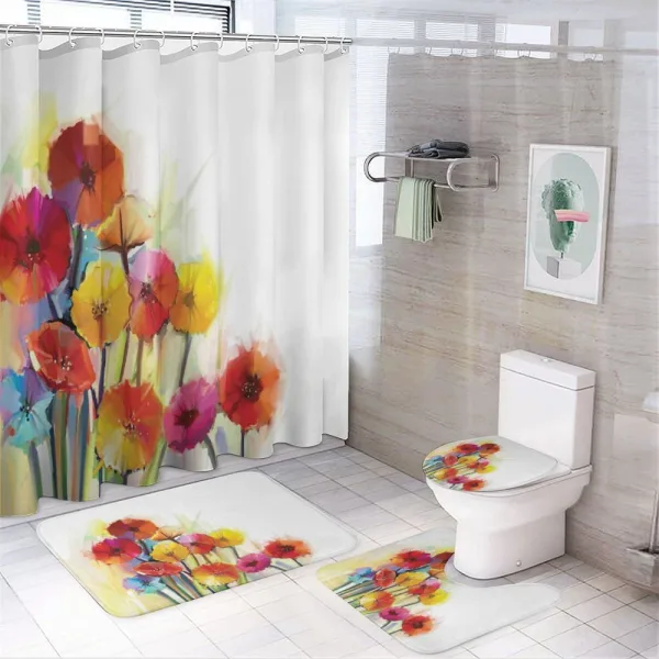 Gerbera Flower Romance on a shower curtain