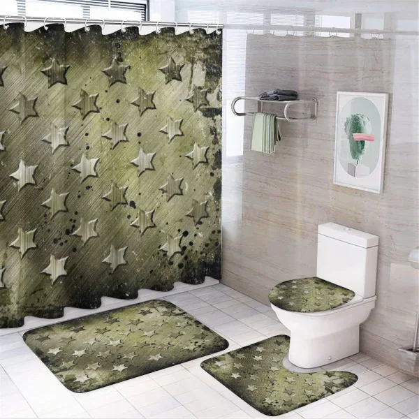 Grunge Effect Stars on a shower curtain