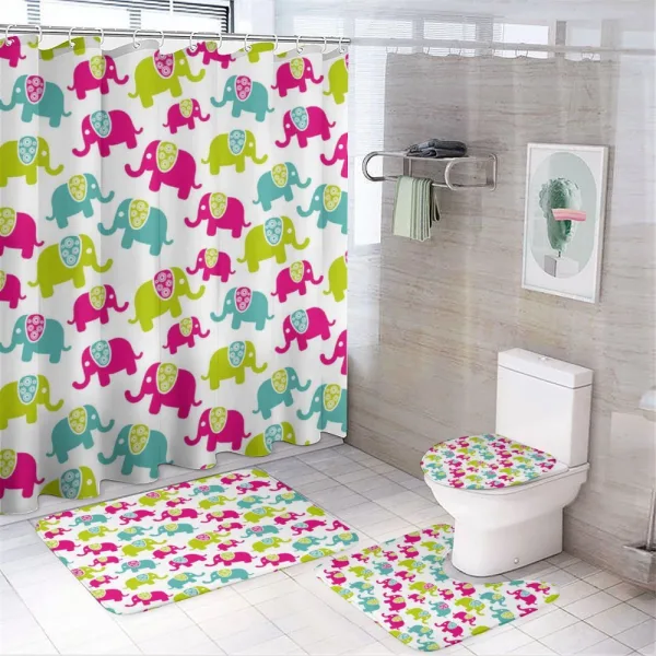 Joyous Cartoon on a shower curtain