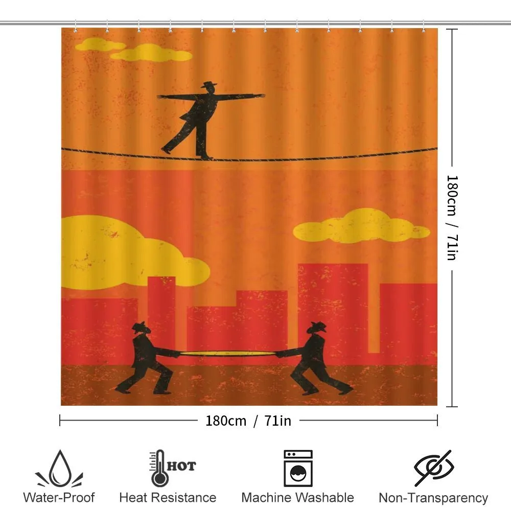 Men Walk Tightrope Net — Detail 2