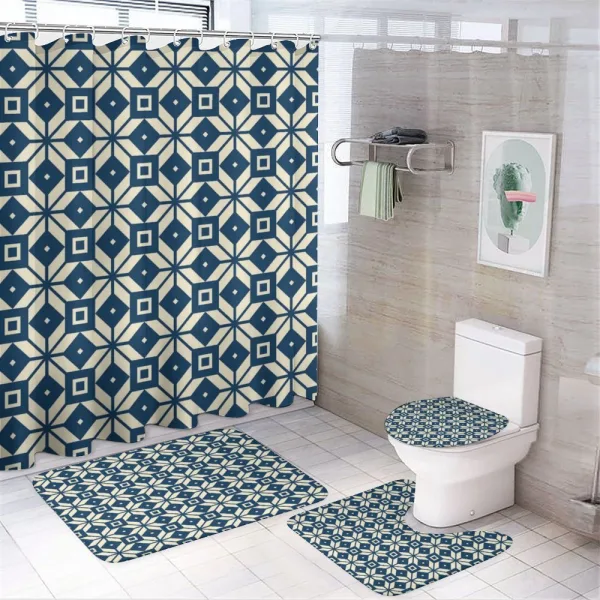Minimalist Vintage Design on a shower curtain