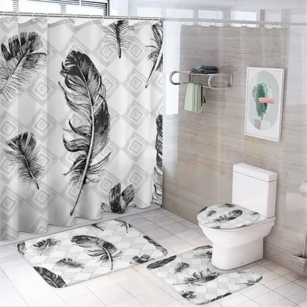Nested Squares Mosaic on a shower curtain