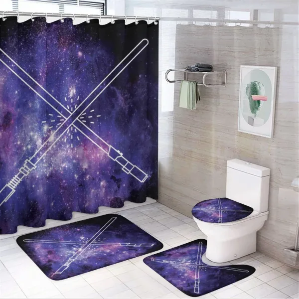 Outer Space Fantasy on a shower curtain