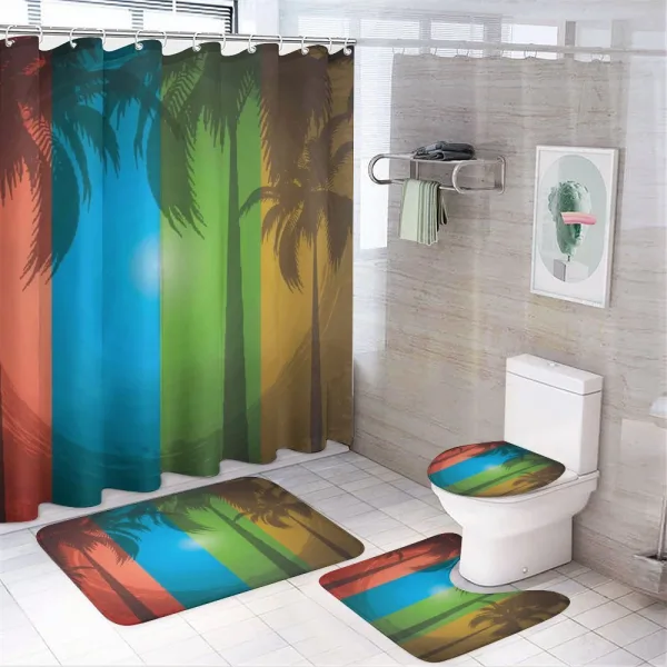 Palm Trees Bohemian on a shower curtain