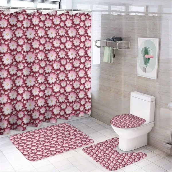 Romantic Floral Pattern on a shower curtain