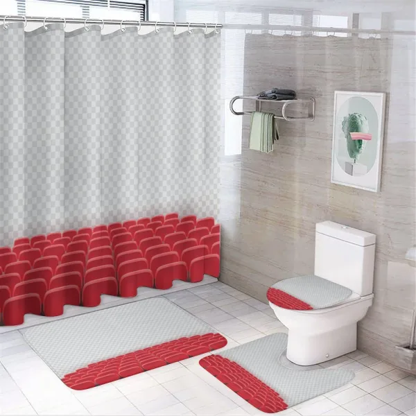 Theater Chairs Row Graphic on a shower curtain