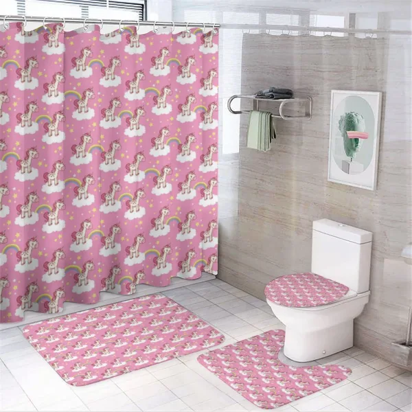 Unicorns on Clouds on a shower curtain