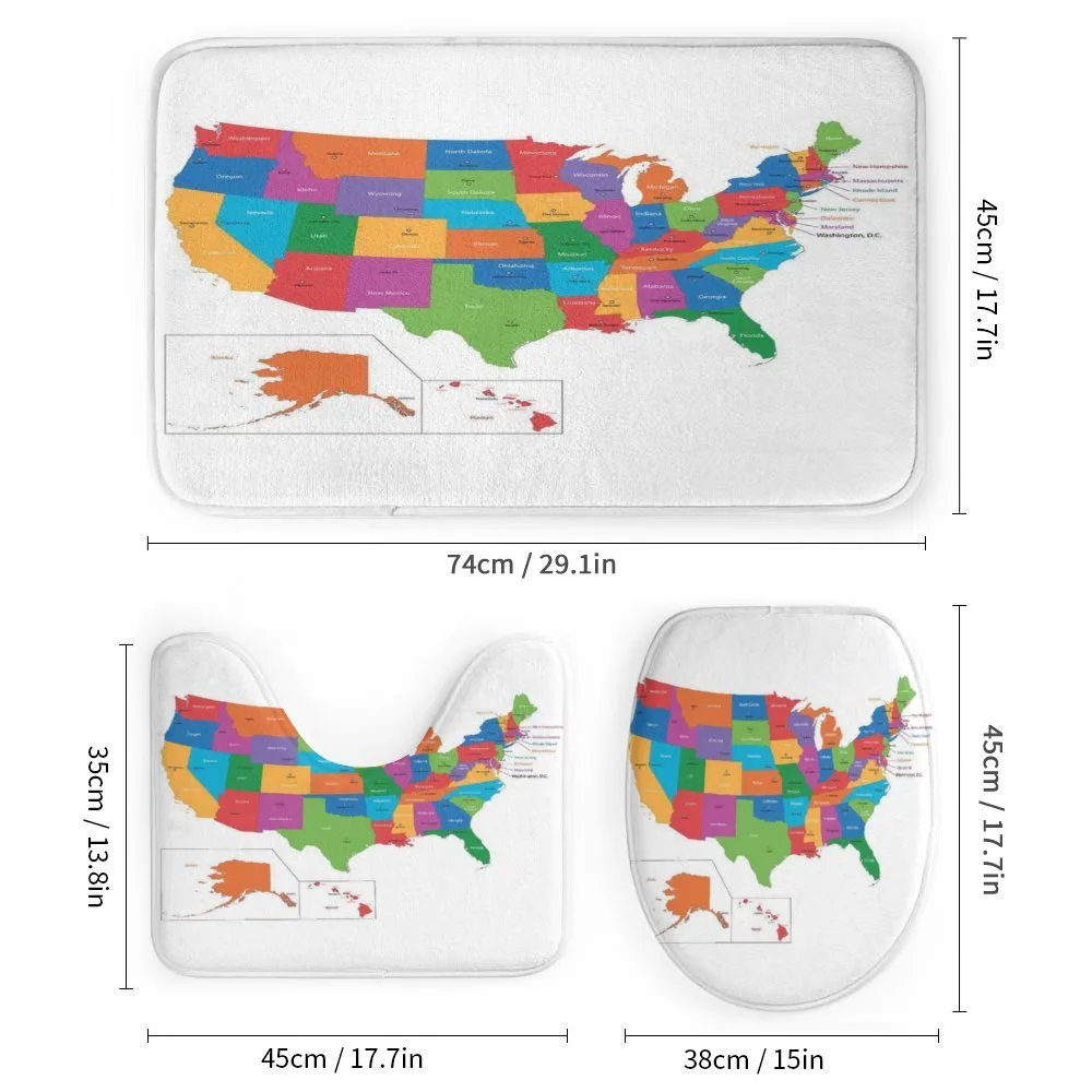 USA Map with States — Detail 1