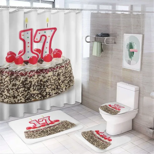 Birthday Cherries on a shower curtain