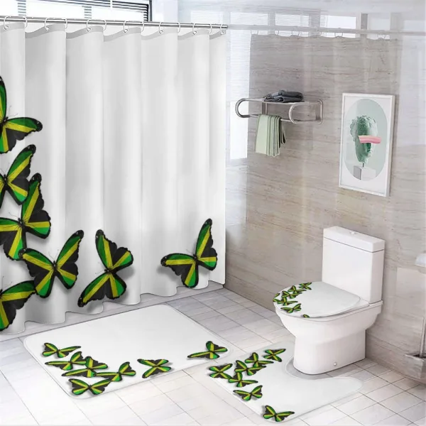 Butterflies with Flag on a shower curtain
