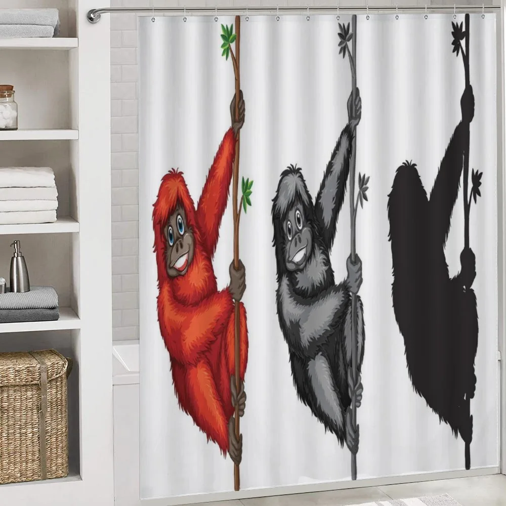 Cartoon Orangutans Hanging — Detail 4