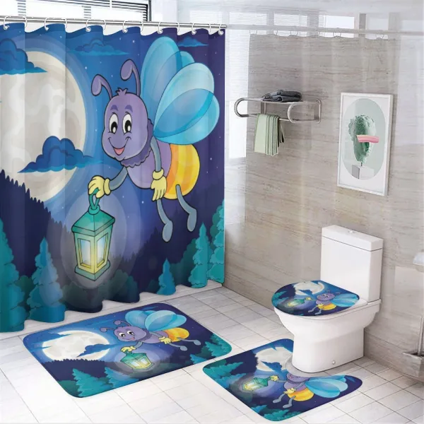 Cartoon Style Insect on a shower curtain