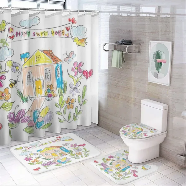 Childish Doodle on a shower curtain